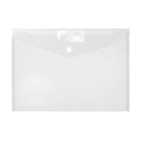 Marbig A4/Foolscap Doculope Document Wallet Button Closure 2015000 Pack Of 10  - Clear