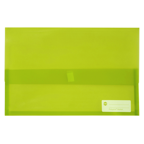 Marbig A4/Foolscap Polypick Document Wallet 2310004 - Lime