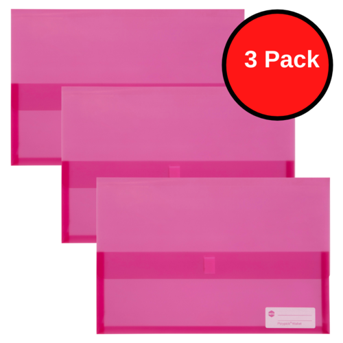 Marbig A4/Foolscap Polypick Document Wallet 2310009 - Pink