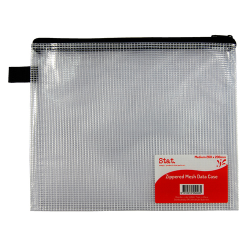 Stat Handy Mesh Pouch Data Case With Zip Closure 260 x 200mm - Medium