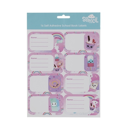 Spencil Name and Subject Labels 43 x 75mm 16 Pack - Candy Land