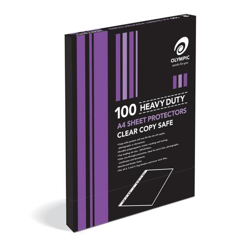 100 Pack – Olympic A4 Heavy Duty Sheet Protectors 141764