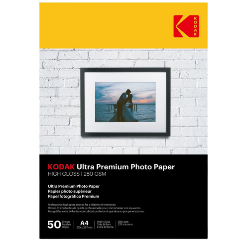 Kodak A4 Photo Paper High Glossy Ultra Premium 280gsm 75736 - 50 Pack