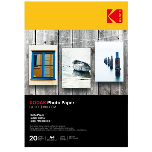 Kodak A4 Photo Paper Glossy Instant Dry 180gsm 75747 - 20 Pack