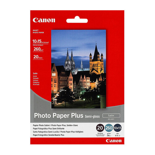 Canon Genuine 4x6 Photo Paper SG-201 Inkjet Semi Gloss 260gsm - 20 Pack