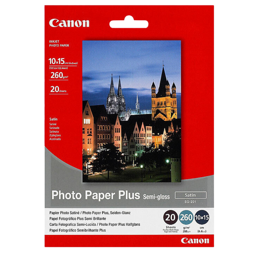 Canon Genuine 4x6 Photo Paper Semi Gloss Inkjet 260gsm SG-201 - 20 Pack