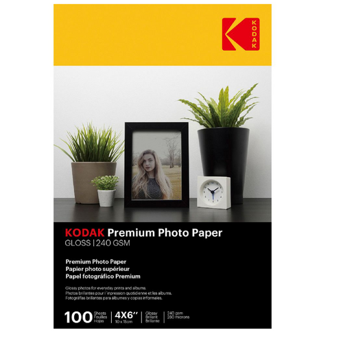 Kodak 4x6 Photo Paper Premium Gloss 240gsm 75744 - 100 Pack
