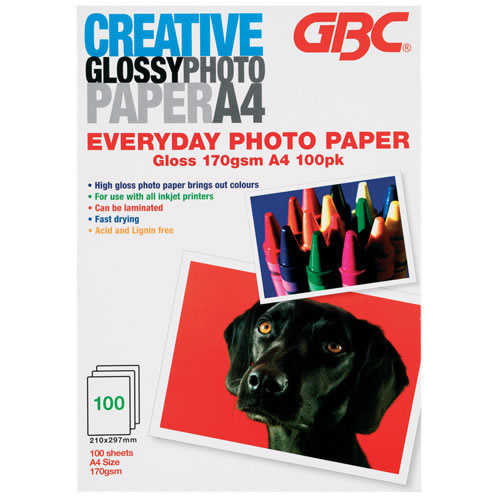 GBC Photo Paper A4 Everyday High Gloss 160gsm 100 Pack