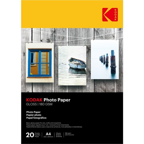 Kodak A4 Photo Paper Gloss 180gsm Inkjet - 20 Pack