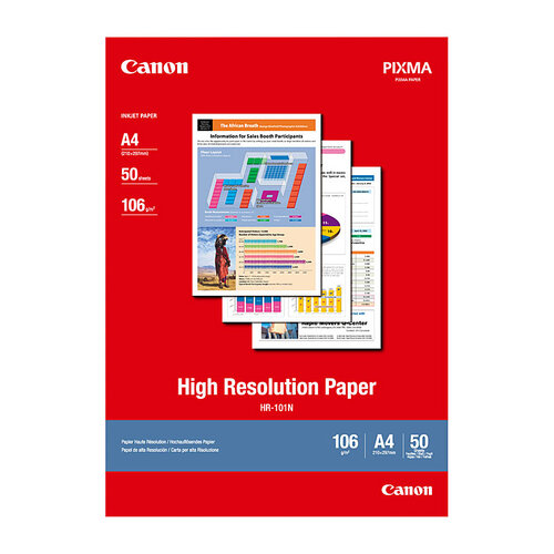 Canon Genuine A4 Photo Paper HR-101N High Resolution 106gsm - 50 Pack