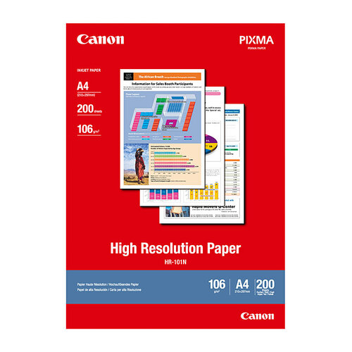 Canon Genuine A4 Photo Paper HR-101N High Resolution 106gsm - 200 Pack