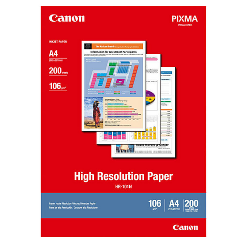 Canon Genuine A4 Photo Paper High Resolution 106gsm HR-101N - 200 Pack