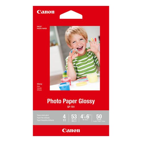 Canon Genuine 4x6 Photo Paper SP-701 Inkjet Gloss 200gsm - 50 Pack