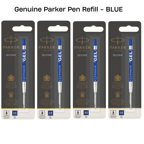 4 x Parker Pen Refill Gel Medium Point 0.7mm 1950346 - BLUE