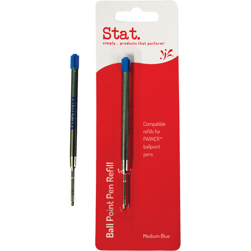 Stat Parker Pen Refill Ball Point Medium 10 Pack - Blue