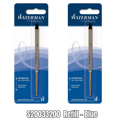 2 X Waterman Ballpoint Pen Maxima Medium Refill - Blue