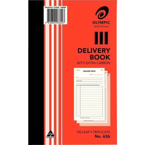 Olympic 636 Delivery Book Carbon Triplicate 100 Leaf - 5 Pack