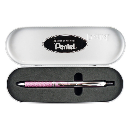 Pentel Energel BL407 Retractable Rollerball Pen Metallic Pink - BL407P