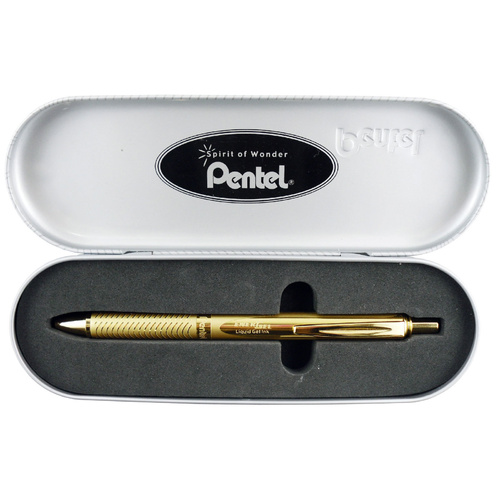 Pentel Energel BL407 Retractable Rollerball Pen Metallic Gold - BL407X