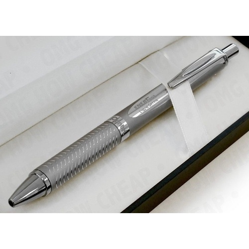 Pentel Energel BL407 Retractable Rollerball Pen - Metallic Silver