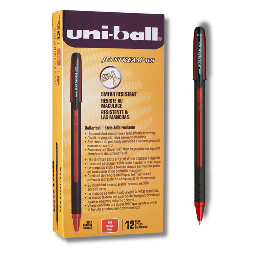 Jetstream UNI Rollerball Pen SX101 Fine 0.7mm RED - 12 Pack