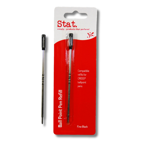 Stat Pen Refill Ball Point Fine Cross Style 04253 BLACK - 10 Pack