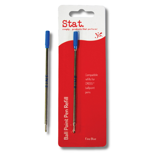 Stat Pen Refill Ball Point Fine Cross Style 04254 BLUE - 10 Pack