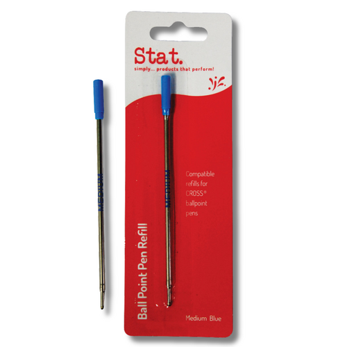 Stat Pen Refill Ball Point Medium Cross Style 04256 BLUE - 10 Pack