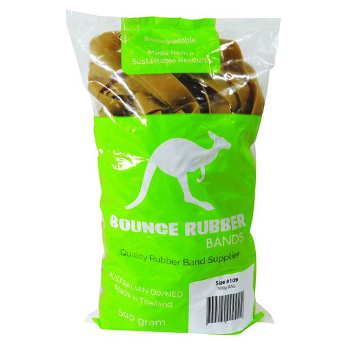 Bounce No.109 Biodegradable Rubber Bands - 500gm Bag