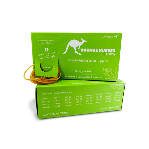Bounce No.109 Biodegradable Rubber Bands - 100gm Box