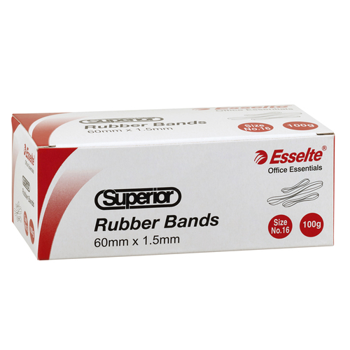 Esselte Box No.16 Superior Rubber Bands 100gm