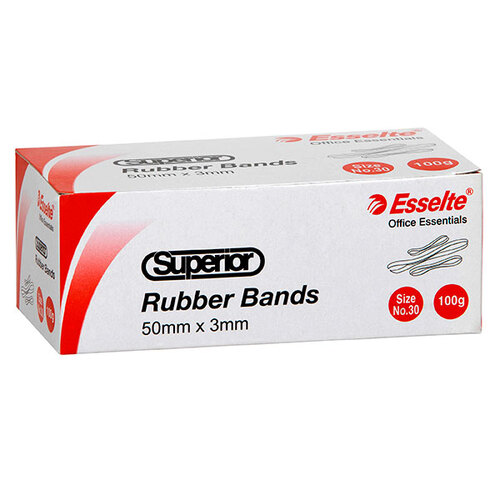 Esselte Box No.30 Superior Rubber Bands 100gm