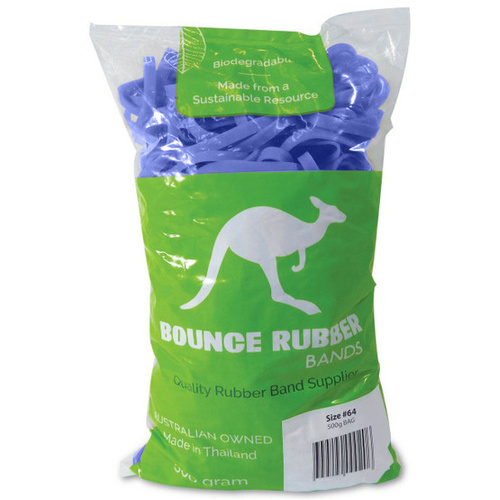 Bounce Rubber Bands 500gm Bag BLUE  No.64 - 83864