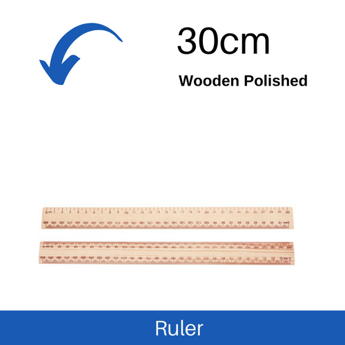 Ruler 30cm Celco Wooden Polished Metric - Box 25