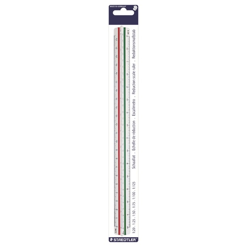 Staedtler Ruler Scale Triangular No 1 Din 1:20, 25, 50, 75, 100, 125