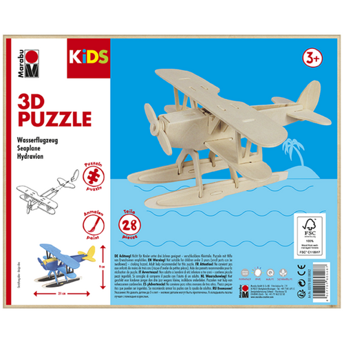Marabu Kids 3D Timber Puzzle Set - Hydro Plane