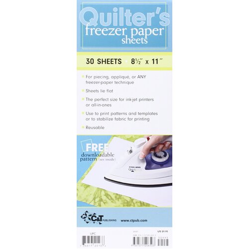 Quilter's Freezer Paper Sheets 30 Sheets 81/2" x 11" Craft Paper - CT20107