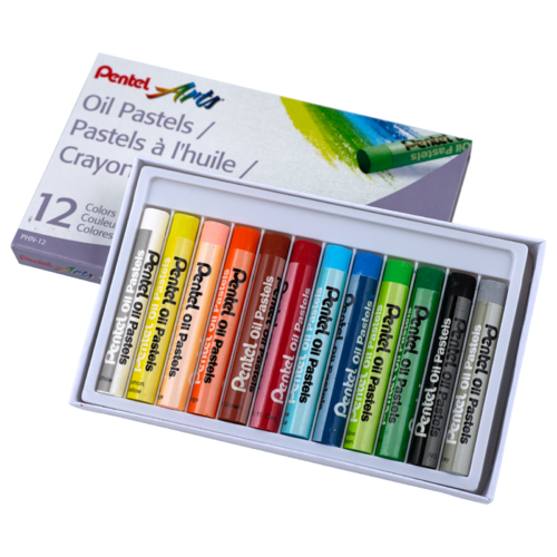Pentel Oil Pastels Artist's Pastels VIVID Colours - 12 Pack
