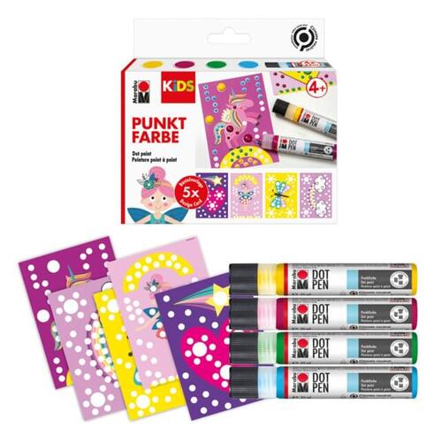 Marabu KiDS Dot Paint Painting Pen Set UNICORN - MC0311103