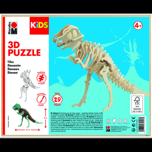 Marabu Kids 3D Timber Puzzle Set - T-Rex