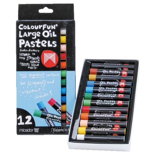 Micador Water Soluble Colour Oil Pastels Large OPML12WS - 12 Pack