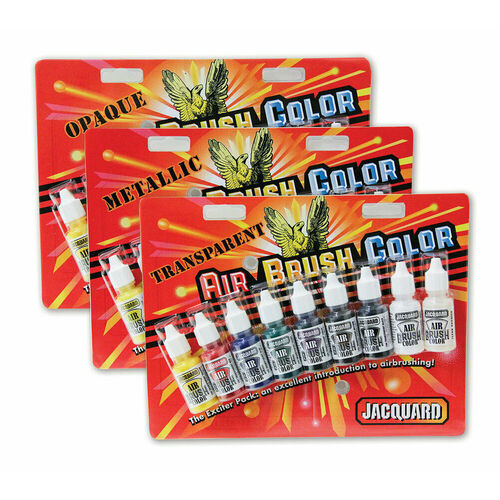 Jacquard Airbrush Colours Paint Fabric Wood Leather 9 Pack