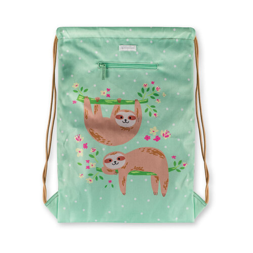 School Buzz Library Or Swim School Bag Draw String - Sloth Hanging Out