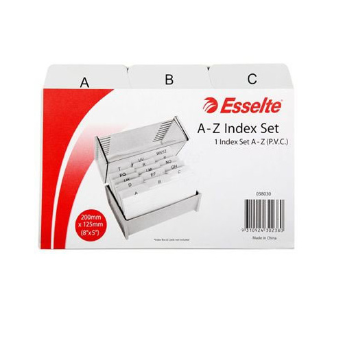 Esselte A-Z Indexed System Cards 8x5 PVC