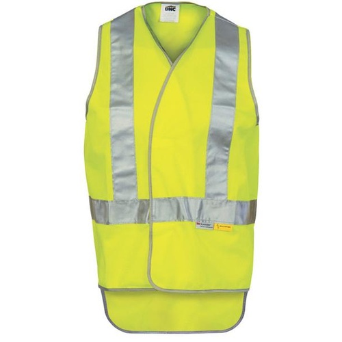 Zions Safety Vest Fluro Yellow Medium Day/Night Use Cross Back