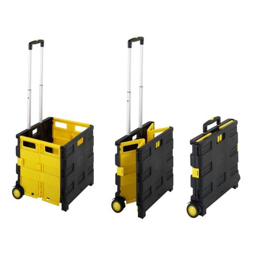 Duras Collapsible Storage Trolley Lightweight 35kg  - Black & Yellow