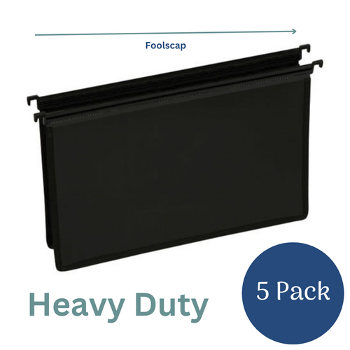 Cumberland Executive Heavy Duty Suspension File Foolscap Black - 5 Pack