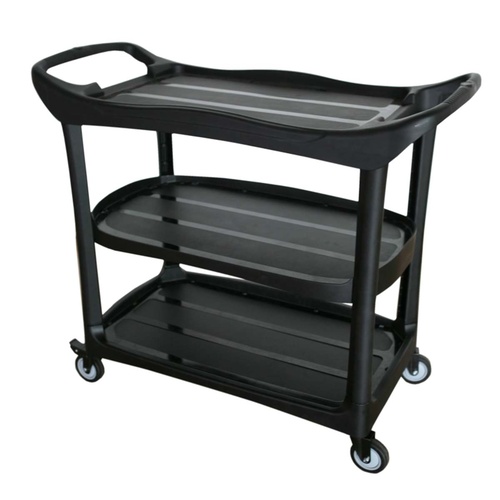 Cleanlink Trolley 3 Tier Trolley 120 x 50 x 96cm Utility Without Buckets - Grey