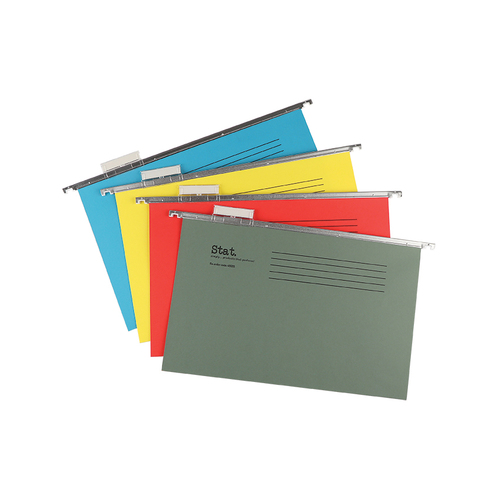 Stat Economy Suspension File Assorted Colours + Clear Tabs - 20 Pack