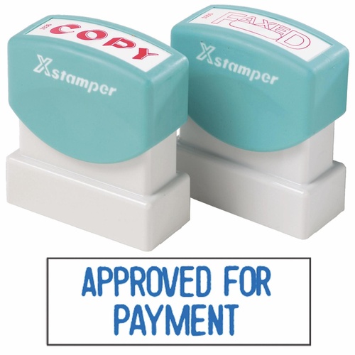 X-Stamper Self Inking Ink Stamp APPROVED FOR PAYMENT Pre-Inked, Re-inkable Up To 100,000 Impressions - 1025